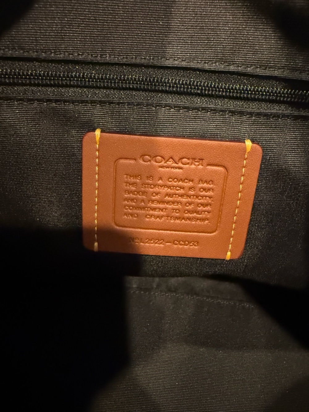 Coach Black Embossed Signature Leather Satchel with Gold Hardware - Picture 4 of 5